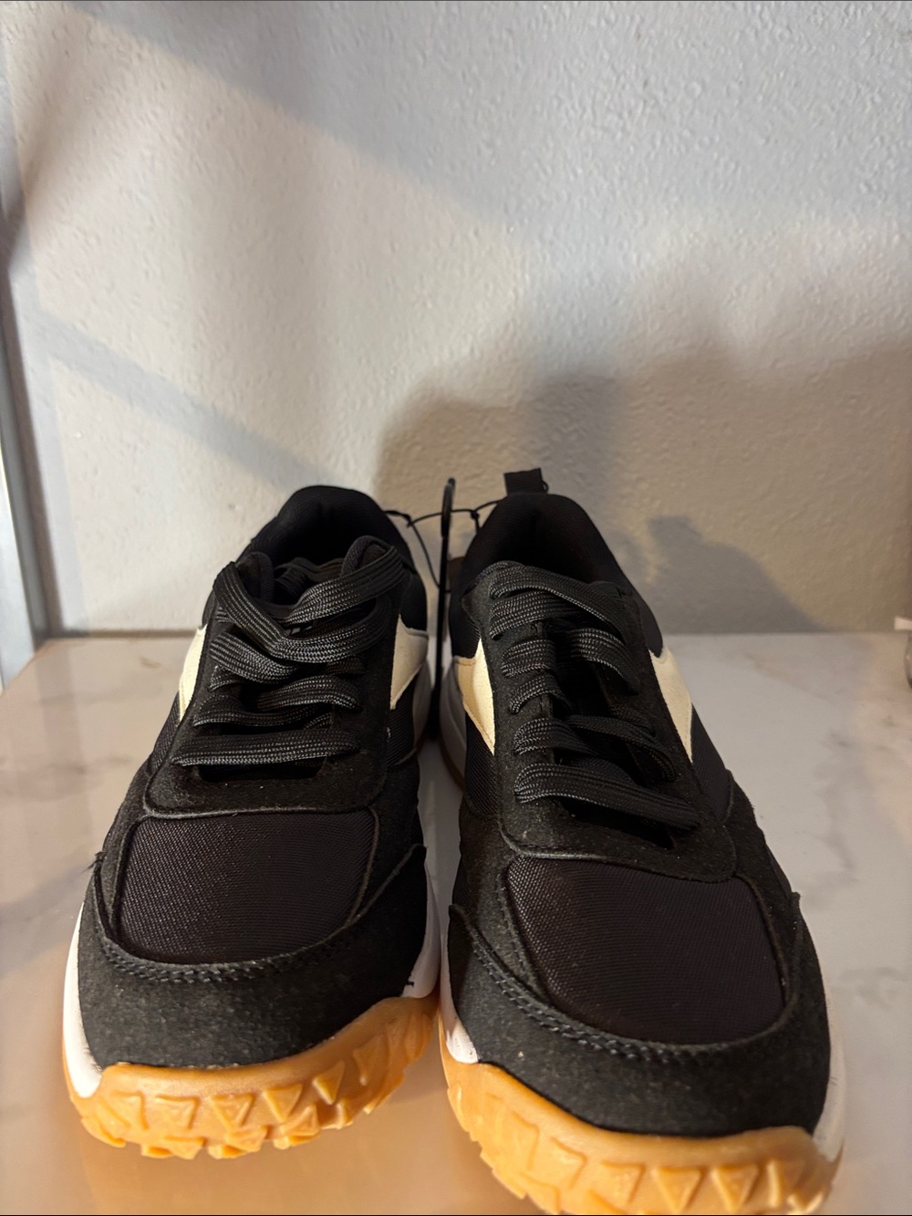 Kids Black and Cream Athletic Sneakers